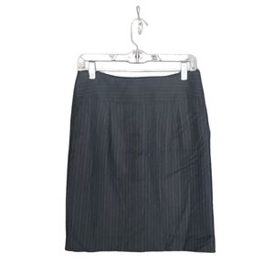 Talbots Black Pinstripe Pencil Skirt Size 6 Wool Lined Career Office Classic